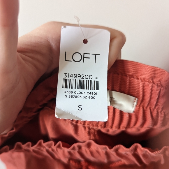 NWT LOFT Drawstring Pocket Skirt, Coral, Size S - Picture 4 of 8